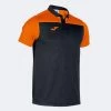 JOMA Polo Manga Corta Hombre Hobby II Negro Naranja -Deportiva Ropa Tienda 101371.108 1