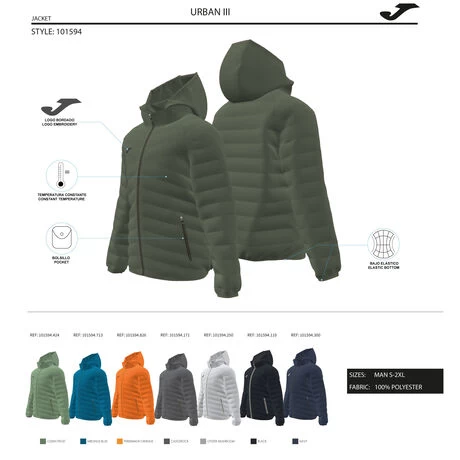 JOMA Anorak Hombre Urban III Azul 9 JOMA Anorak Hombre Urban III Azul - Imagen 7