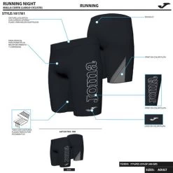 JOMA Mallas Cortas Hombre Running Night Negro 27 JOMA Mallas Cortas Hombre Running Night Negro -Deportiva Ropa Tienda 101781.100 13