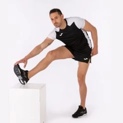 JOMA Camiseta Manga Corta Hombre Record II Negro Blanco -Deportiva Ropa Tienda 102223.102 6