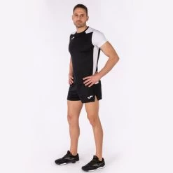 JOMA Camiseta Manga Corta Hombre Record II Negro Blanco -Deportiva Ropa Tienda 102223.102 7