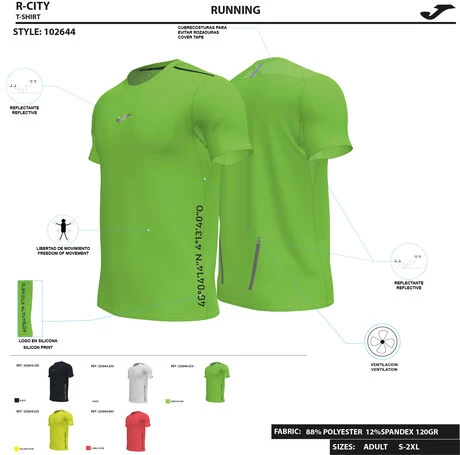 JOMA Camiseta Manga Corta Hombre R-City Coral Flúor 7 JOMA Camiseta Manga Corta Hombre R-City Coral Flúor - Imagen 5