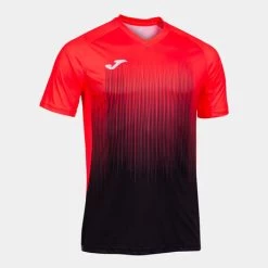 JOMA Camiseta Manga Corta Hombre Tiger IV Negro Coral Flúor