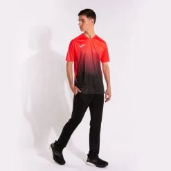 JOMA Camiseta Manga Corta Hombre Tiger IV Negro Coral Flúor -Deportiva Ropa Tienda 102764.119 6