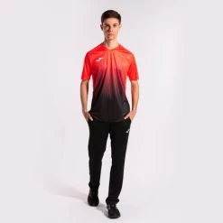 JOMA Camiseta Manga Corta Hombre Tiger IV Negro Coral Flúor -Deportiva Ropa Tienda 102764.119 7