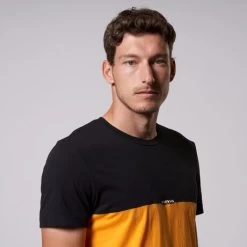 JOMA Camiseta Manga Corta Hombre California Negro Naranja -Deportiva Ropa Tienda 102774.080 4