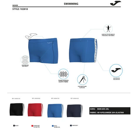 JOMA Bañador Boxer Hombre Splash Royal 7 JOMA Bañador Boxer Hombre Splash Royal - Imagen 5