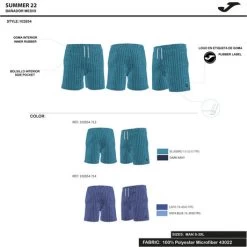 JOMA Bañador Bermuda Hombre Line Azul -Deportiva Ropa Tienda 102854.713 5