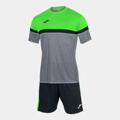 JOMA Set Hombre Danubio Gris Melange Verde Flúor