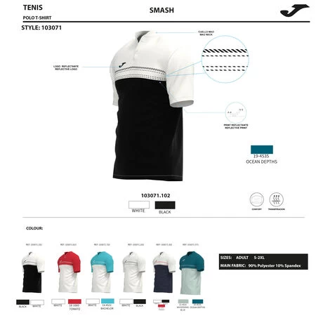 JOMA Polo Manga Corta Hombre Smash Marino Blanco Rojo 15 JOMA Polo Manga Corta Hombre Smash Marino Blanco Rojo - Imagen 13