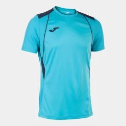JOMA Camiseta Manga Corta Hombre Championship VII Turquesa Flúor Marino
