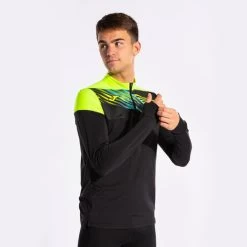 JOMA Sudadera Hombre Elite X Negro Amarillo Flúor -Deportiva Ropa Tienda 103100.121 9