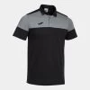 JOMA Polo Manga Corta Hombre Crew V Negro Gris -Deportiva Ropa Tienda 103297.111 1