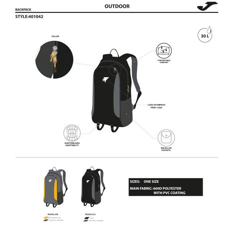 JOMA Mochila Explorer Antracita Amarillo 6 JOMA Mochila Explorer Antracita Amarillo - Imagen 4