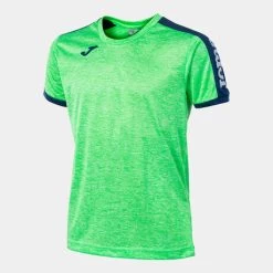 JOMA Camiseta Manga Corta Hombre Escanu Verde Flúor Gris Melange Marino