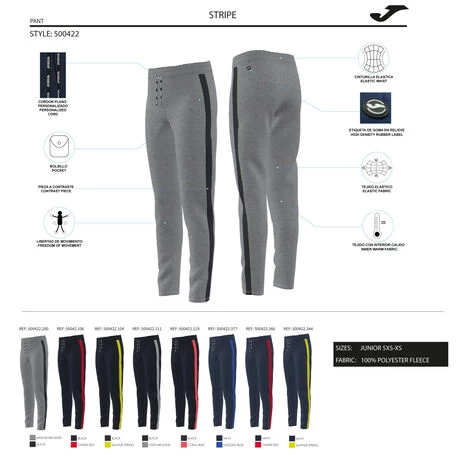 JOMA Pantalón Largo Niño Stripe Marino Azul 10 JOMA Pantalón Largo Niño Stripe Marino Azul - Imagen 8