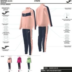 JOMA Chándal Niña Stripe Fucsia Negro -Deportiva Ropa Tienda 500591.522 8