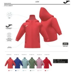 JOMA Cortavientos Junior Lion Coral Flúor -Deportiva Ropa Tienda 600077.040 5