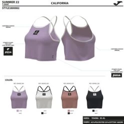 JOMA Camiseta Tirantes Mujer California Morado -Deportiva Ropa Tienda 800082.560 5