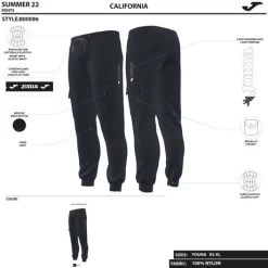 JOMA Pantalón Largo Hombre California Negro -Deportiva Ropa Tienda 800096.100 8