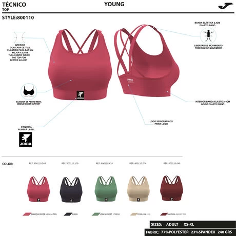 JOMA Sujetador Deportivo Mujer Daphne Beige 5 JOMA Sujetador Deportivo Mujer Daphne Beige - Imagen 3