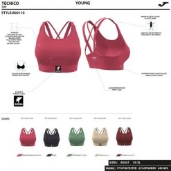 JOMA Sujetador Deportivo Mujer Daphne Rosa -Deportiva Ropa Tienda 800110.548 17