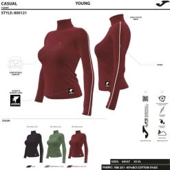 JOMA Camiseta Manga Larga Mujer Daphne Burdeos -Deportiva Ropa Tienda 800121.648 4