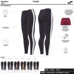 JOMA Mallas Largas Mujer Daphne Negro Morado -Deportiva Ropa Tienda 800130.114 6