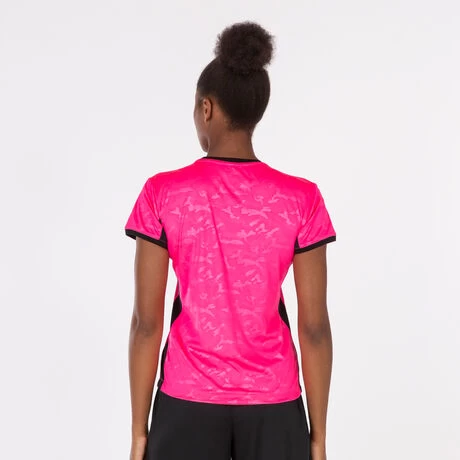 JOMA Camiseta Manga Corta Mujer Toletum II Rosa Flúor Negro 4 JOMA Camiseta Manga Corta Mujer Toletum II Rosa Flúor Negro - Imagen 2