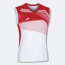 JOMA Camiseta Sin Mangas Mujer Supernova II Blanco Rojo