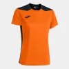 JOMA Camiseta Manga Corta Mujer Championship VI Naranja Negro -Deportiva Ropa Tienda 901265.881 1