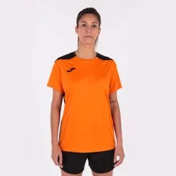 JOMA Camiseta Manga Corta Mujer Championship VI Naranja Negro -Deportiva Ropa Tienda 901265.881 2