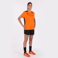 JOMA Camiseta Manga Corta Mujer Championship VI Naranja Negro -Deportiva Ropa Tienda 901265.881 4