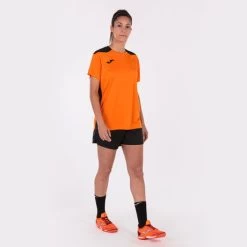 JOMA Camiseta Manga Corta Mujer Championship VI Naranja Negro -Deportiva Ropa Tienda 901265.881 6