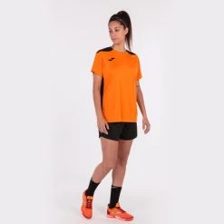 JOMA Camiseta Manga Corta Mujer Championship VI Naranja Negro -Deportiva Ropa Tienda 901265.881 7