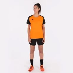 JOMA Camiseta Manga Corta Mujer Academy IV Naranja Negro -Deportiva Ropa Tienda 901335.881 4