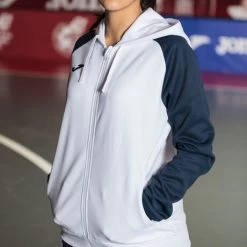 JOMA Chaqueta Con Capucha Mujer Academy IV Blanco Marino -Deportiva Ropa Tienda 901336.203 3