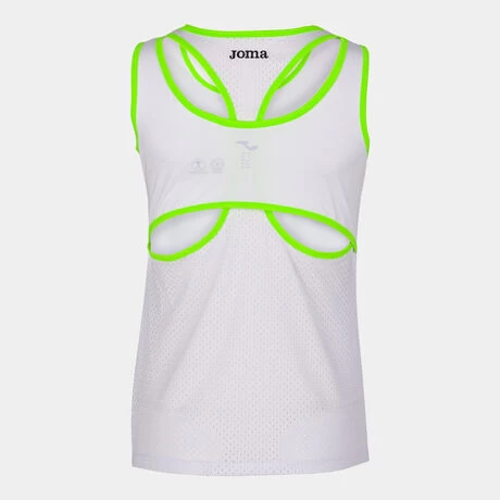 JOMA Camiseta Tirantes Mujer Break Blanco Verde Flúor 6 JOMA Camiseta Tirantes Mujer Break Blanco Verde Flúor - Imagen 4