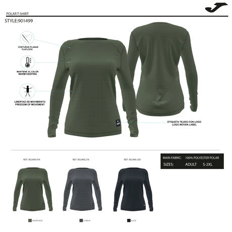JOMA Camiseta Manga Larga Mujer Explorer Caqui 6 JOMA Camiseta Manga Larga Mujer Explorer Caqui - Imagen 4