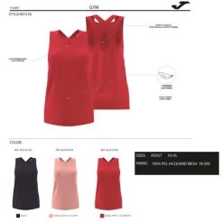 JOMA Camiseta Tirantes Mujer Core Rojo -Deportiva Ropa Tienda 901576.655 3