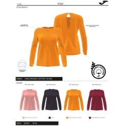 JOMA Camiseta Manga Larga Mujer Organic Naranja 11 JOMA Camiseta Manga Larga Mujer Organic Naranja -Deportiva Ropa Tienda 901611.928 5