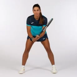 JOMA Camiseta Manga Corta Mujer Montreal Turquesa Flúor Marino -Deportiva Ropa Tienda 901644.013 8