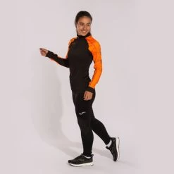 JOMA Sudadera Mujer Elite IX Negro Naranja -Deportiva Ropa Tienda 901649.108 4