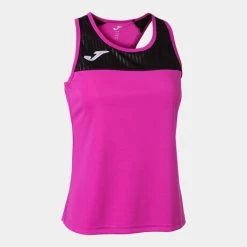 JOMA Camiseta Tirantes Mujer Montreal Rosa Flúor Negro