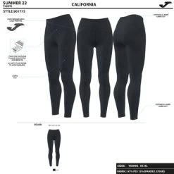 JOMA Mallas Largas Mujer California Negro -Deportiva Ropa Tienda 901715.100 6