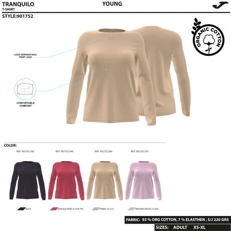 JOMA Camiseta Manga Larga Mujer Daphne Morado 6 JOMA Camiseta Manga Larga Mujer Daphne Morado - Imagen 4