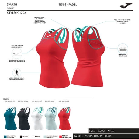 JOMA Camiseta Tirantes Mujer Smash Verde 13 JOMA Camiseta Tirantes Mujer Smash Verde - Imagen 11