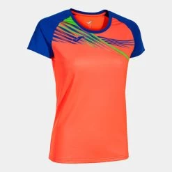 JOMA Camiseta Manga Corta Mujer Elite X Coral Flúor Royal
