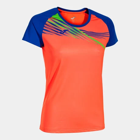 JOMA Camiseta Manga Corta Mujer Elite X Coral Flúor Royal 3 JOMA Camiseta Manga Corta Mujer Elite X Coral Flúor Royal