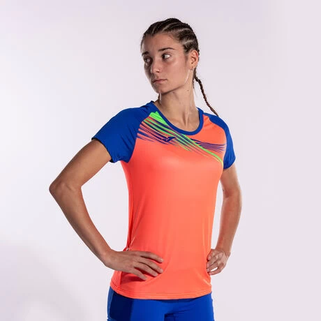 JOMA Camiseta Manga Corta Mujer Elite X Coral Flúor Royal 5 JOMA Camiseta Manga Corta Mujer Elite X Coral Flúor Royal - Imagen 3